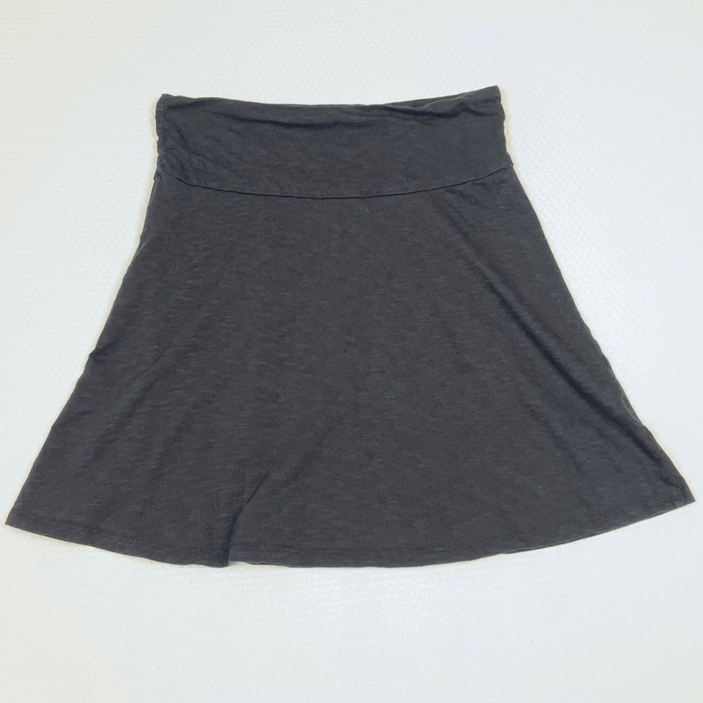 Toad&Co Chaka Skirt Charcoal Gray Organic Cotton Tencel Knit A-Line Small